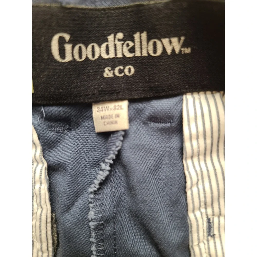 Goodfellow & Co Men's Slim Fit Comfort Wear Chino Pants Blue 34x32 New NWT